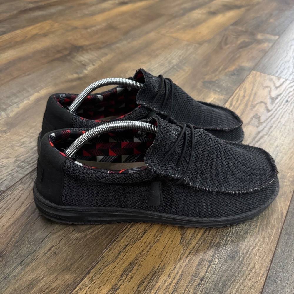 Hey Dude Wally Sox Jet Black Men's Slip On Loafers Size 11 110354935